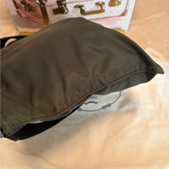 Prada Tessuto Nylon Messenger Bag in Olive Green with Dust Bag - Picture 11 of 13